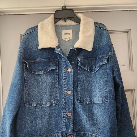 Jean Jacket with Sherpa Collar SIZE XL - Picture 1 of 7